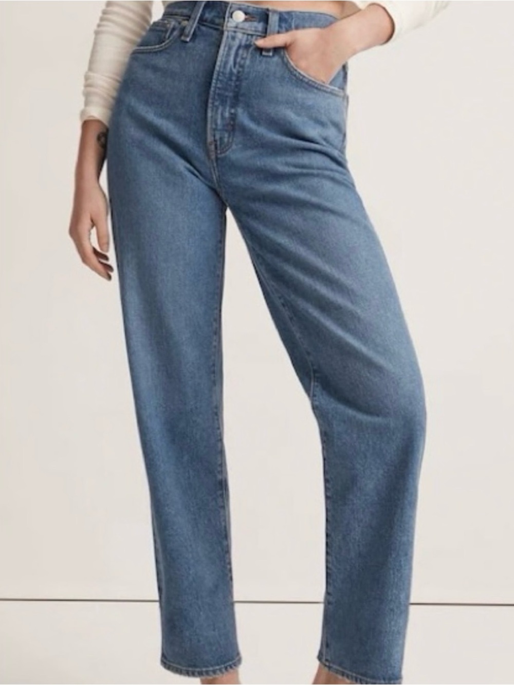 the perfect vintage straight jean in earlwood wash